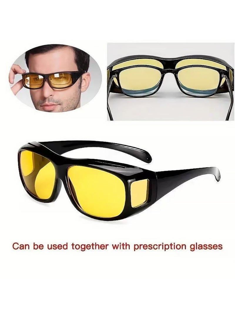 YOUGE 3Pcs Glasses Wrap Arounds Male Driver Driving HD Mirror Multifunctional Sunglasses Night Vision Goggles Anti Glare Safety for Men and Women - Image 3